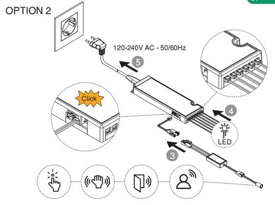 Driver LED per armadietto Global 100-240V, driver LED per mobili letaron global, CE/ENEC/UKCA/SAA/UL