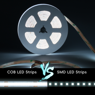 LETARON COB LED Strip Light 24V LED Tape Light,480 pcs/M LED,Super Bright High Lumen 6000K Bianco 3m, Dimmabile con 3M Tape,30W UL Power Supply,Touch SWITH per camera da letto,Casa,Cucina DIY