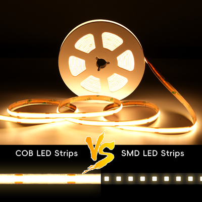 LETARON COB LED Strip Light 24V LED Tape Light,480 pcs/M LED,Super Bright High Lumen 3000K Warm White 5m, Dimmable con 5M Tape,60W UL Power Supply,PIR SWITH per camera da letto,Casa,Cucina DIY